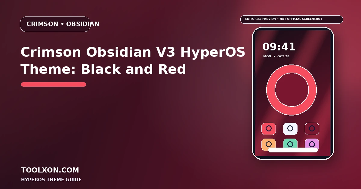Crimson Obsidian V3 HyperOS Theme: Black and Red