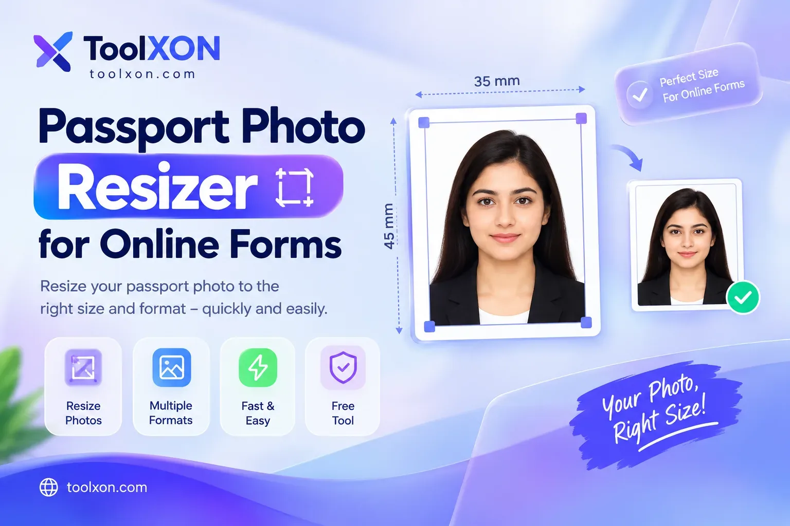 Passport Photo Resizer for Online Forms | ToolXON