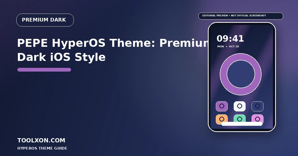 PEPE HyperOS Theme: Premium Dark iOS Style