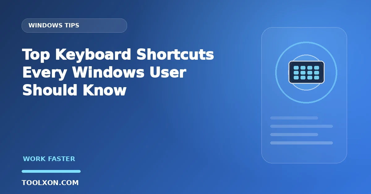 Top Keyboard Shortcuts Every Windows User Should Know