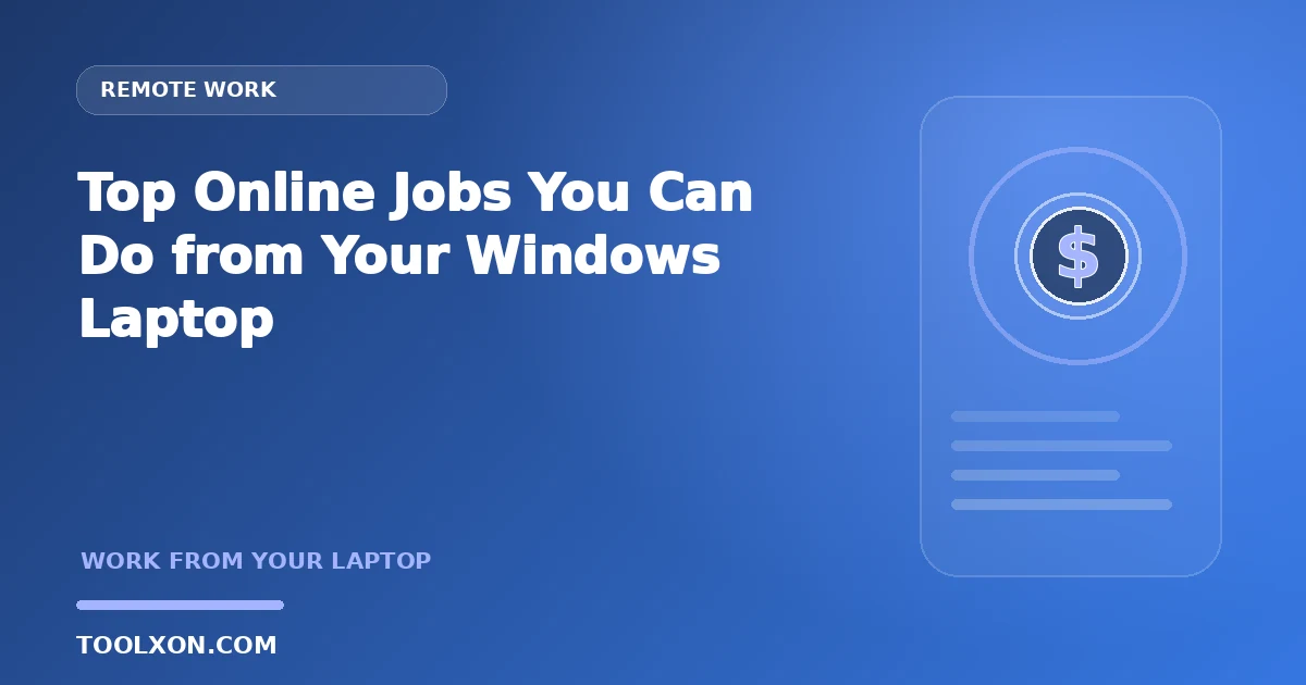 Top Online Jobs You Can Do from Your Windows Laptop