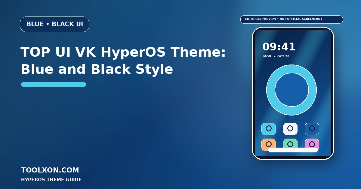 TOP UI VK HyperOS Theme: Blue and Black Style