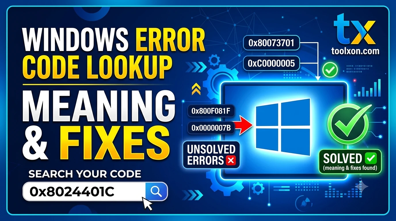 Windows Error Code Lookup – Meaning & Fixes