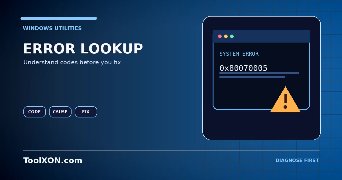 Windows Error Lookup: Find the Meaning of Error Codes